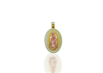 Two Tone Plated Virgin Mary Pendant